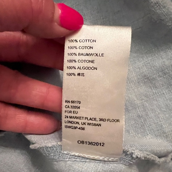 FREE PEOPLE Daphne Denim Mini Dress Corset Tie Up Back Boho - Picture 11 of 11